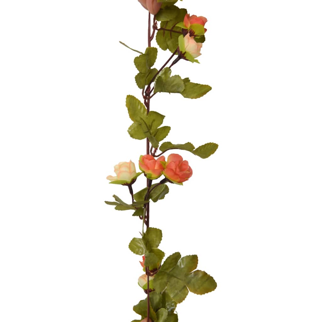 Kalėdinės gėlių girliandos, 6vnt., saulėlydžio raudonos, 215cm
