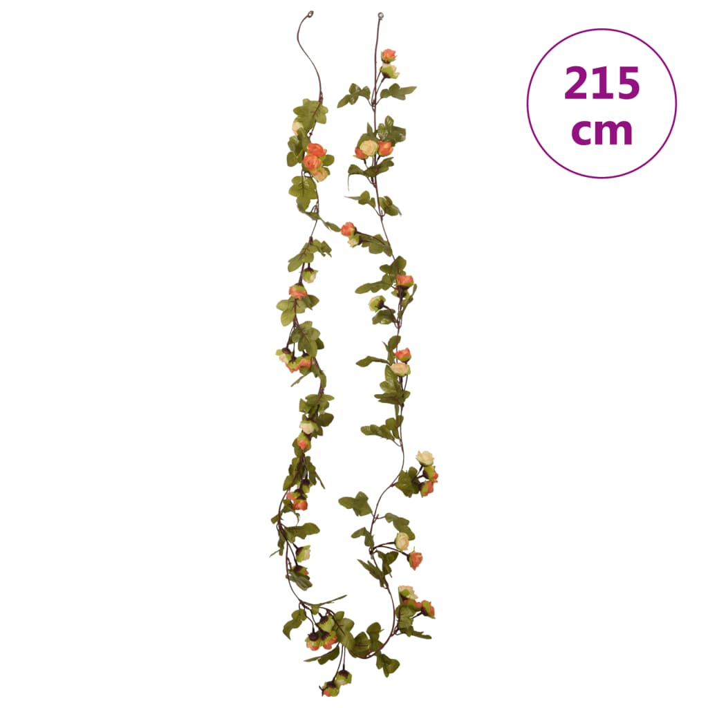 Kalėdinės gėlių girliandos, 6vnt., saulėlydžio raudonos, 215cm