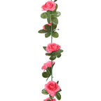 Kalėdinės gėlių girliandos, 6vnt., raudonai rožinės, 240cm