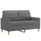 Dvivietė sofa su pagalvėlėmis, tamsiai pilka, 120cm, audinys