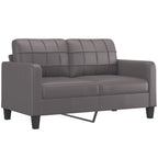 Dvivietė sofa su pagalvėlėmis, pilka, 140cm, dirbtinė oda