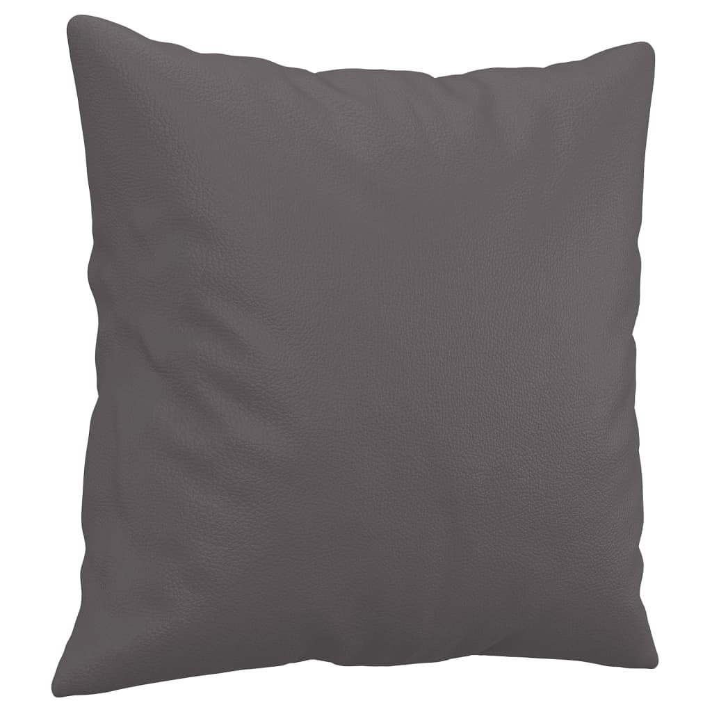 Dvivietė sofa su pagalvėlėmis, pilka, 140cm, dirbtinė oda