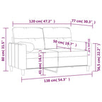 Dvivietė sofa su pagalvėlėmis, tamsiai pilka, 120cm, audinys