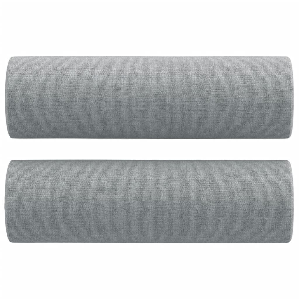 Dvivietė sofa su pagalvėlėmis, šviesiai pilka, 140cm, audinys