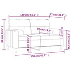 Dvivietė sofa su pagalvėlėmis, tamsiai pilka, 140cm, audinys