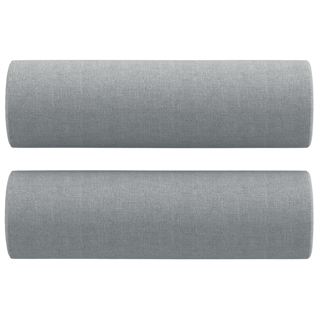 Trivietė sofa su pagalvėlėmis, šviesiai pilka, 180cm, audinys
