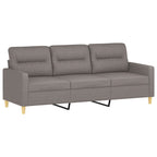Trivietė sofa su pagalvėlėmis, taupe spalvos, 180cm, audinys