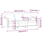 Trivietė sofa su pagalvėlėmis, šviesiai pilka, 180cm, audinys