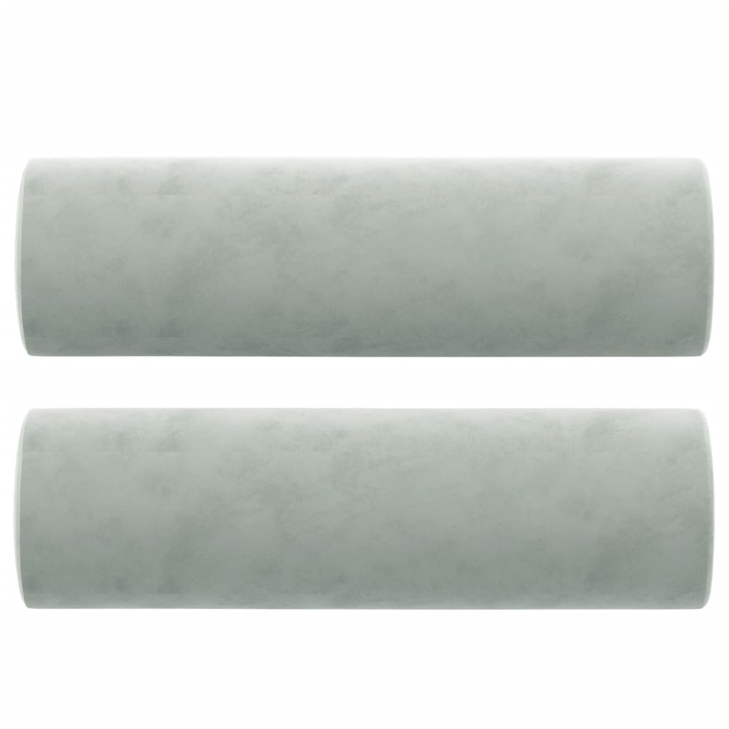 Dvivietė sofa su pagalvėlėmis, šviesiai pilka, 120cm, aksomas