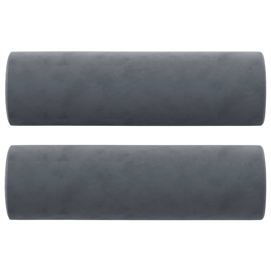 Dvivietė sofa su pagalvėlėmis, tamsiai pilka, 120cm, aksomas