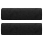 Dvivietė sofa su pagalvėlėmis, juodos spalvos, 120cm, aksomas