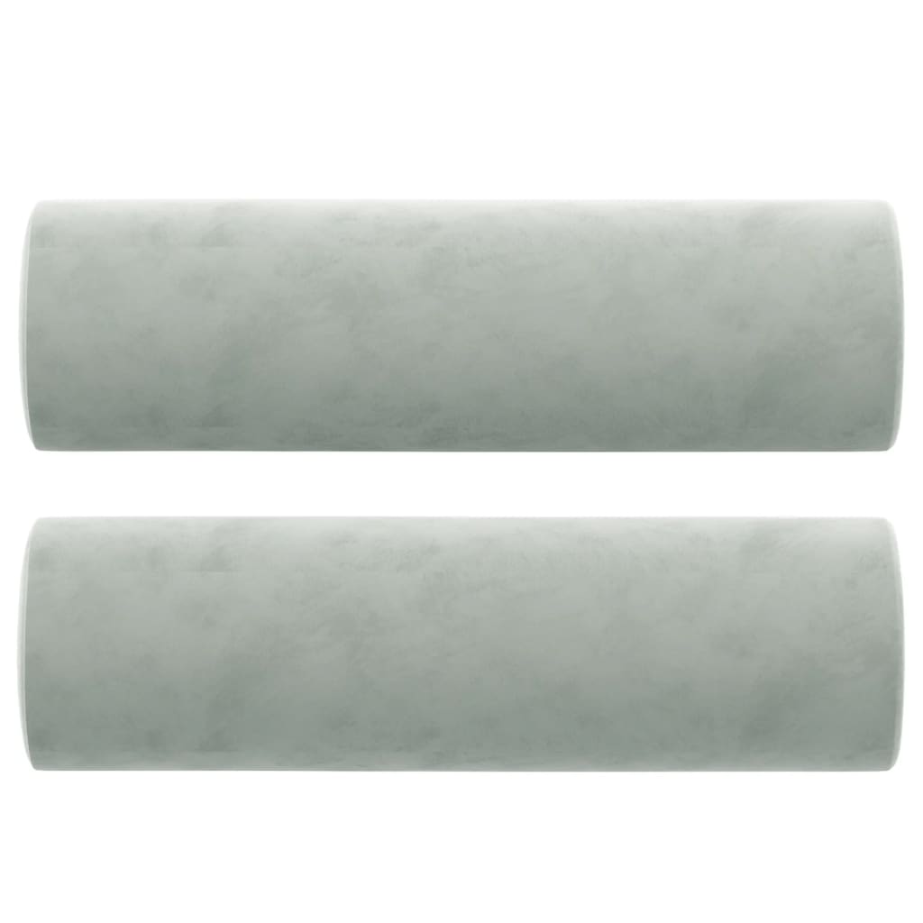Dvivietė sofa su pagalvėlėmis, šviesiai pilka, 140cm, aksomas