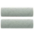 Trivietė sofa su pagalvėlėmis, šviesiai pilka, 180cm, aksomas