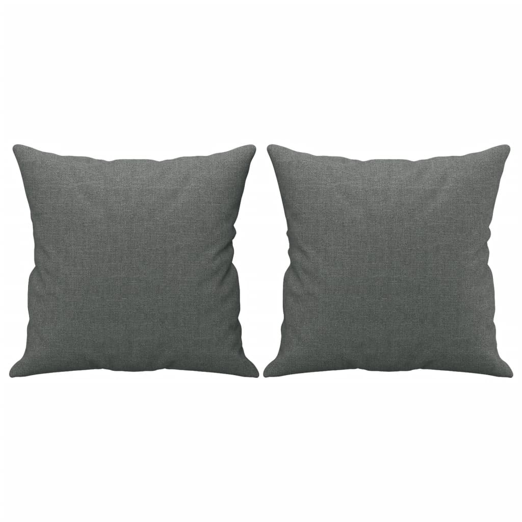 Dvivietė sofa su pagalvėlėmis, tamsiai pilka, 140cm, audinys