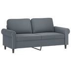 Dvivietė sofa su pagalvėlėmis, tamsiai pilka, 140cm, aksomas