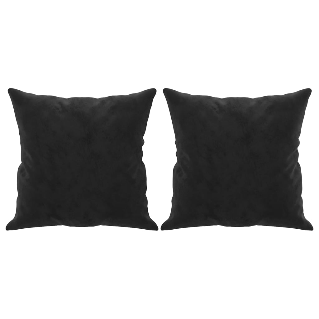 Dvivietė sofa su pagalvėlėmis, juodos spalvos, 140cm, aksomas