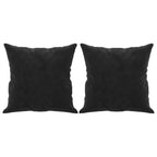 Dvivietė sofa su pagalvėlėmis, juodos spalvos, 140cm, aksomas