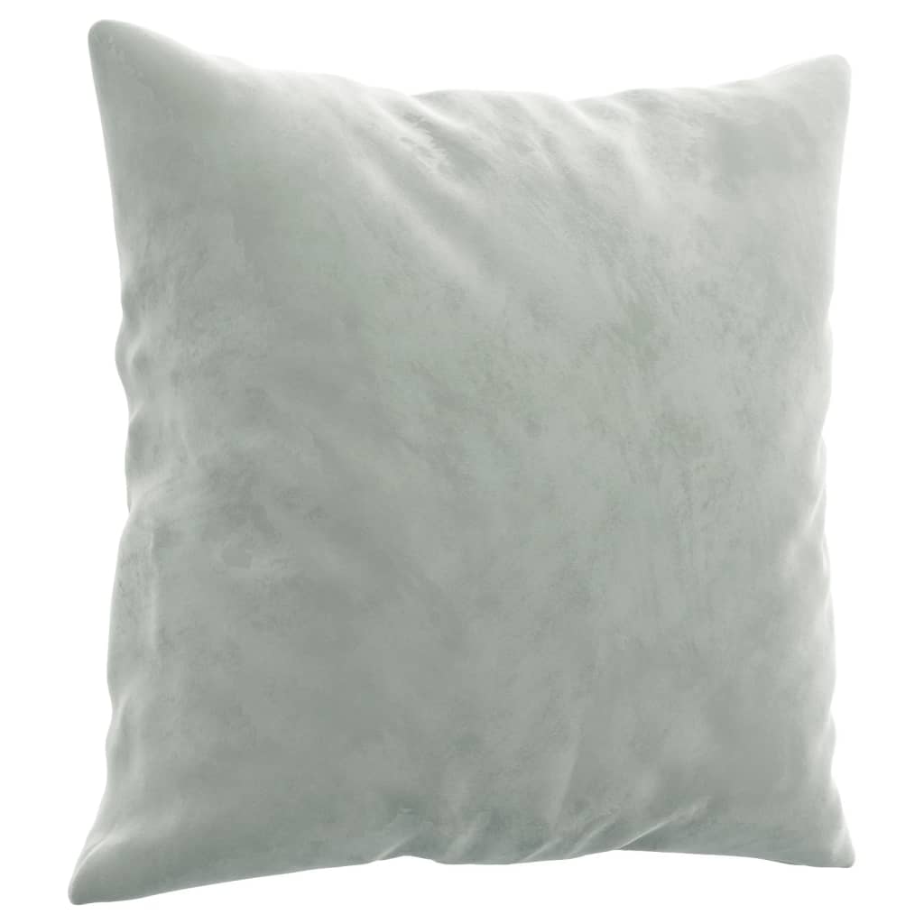 Trivietė sofa su pagalvėlėmis, šviesiai pilka, 180cm, aksomas