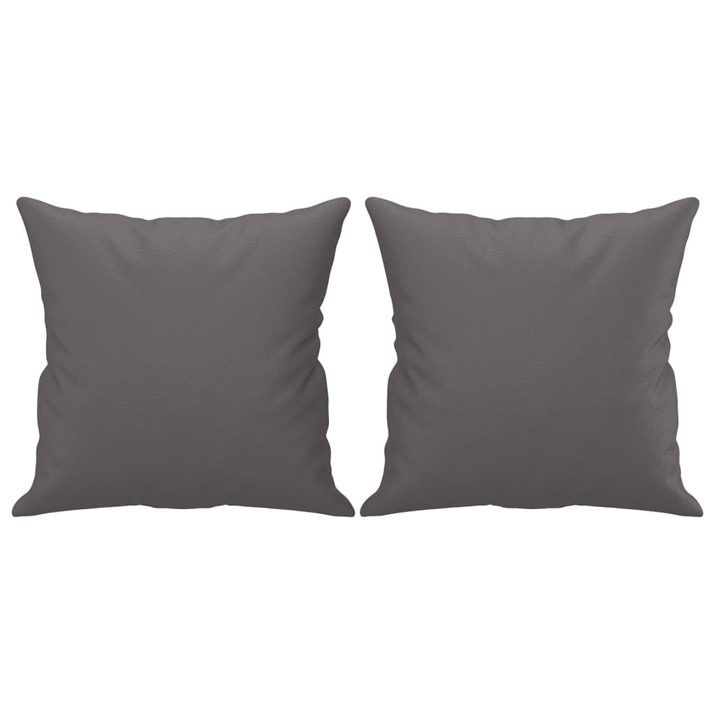 Dvivietė sofa su pagalvėlėmis, pilka, 140cm, dirbtinė oda