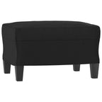 Trivietė sofa su pakoja, juodos spalvos, 180cm, dirbtinė oda