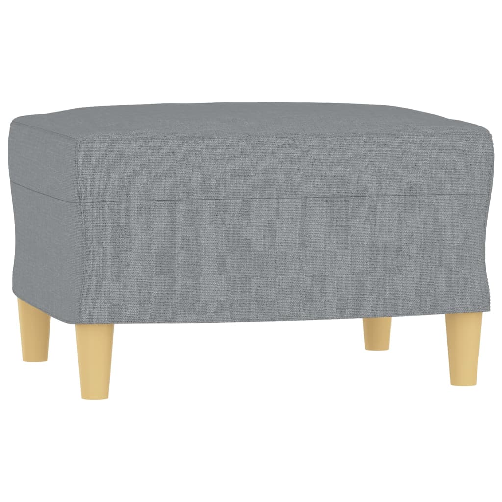 Trivietė sofa su pakoja, šviesiai pilka, 180cm, audinys