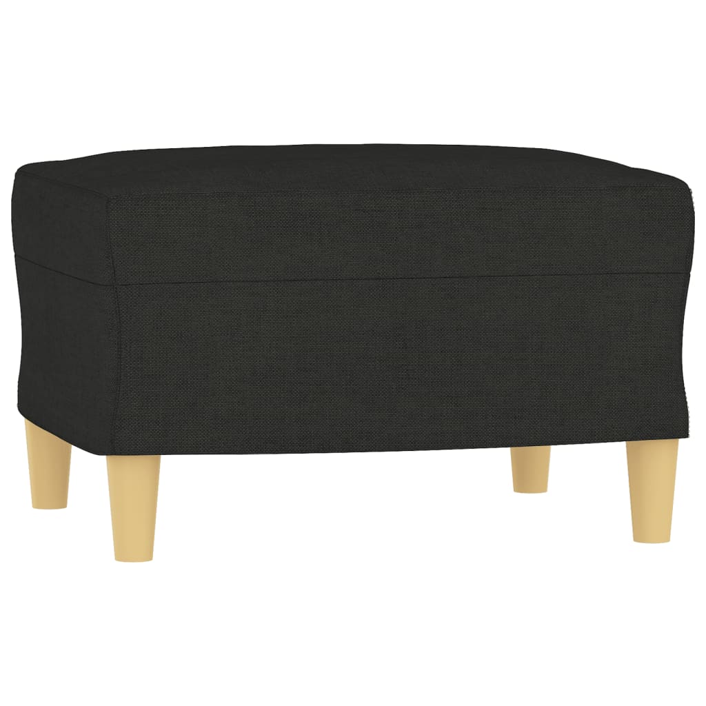 Trivietė sofa su pakoja, juodos spalvos, 180cm, audinys