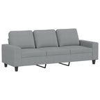 Trivietė sofa su pakoja, šviesiai pilka, 180cm, audinys