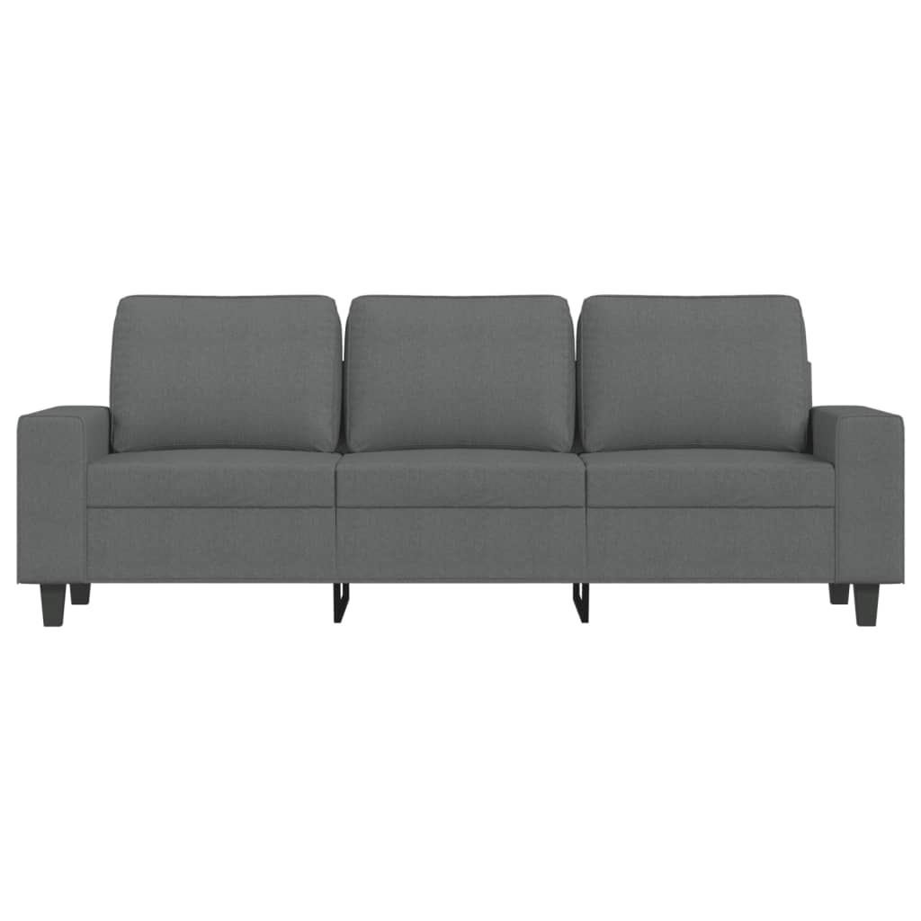 Trivietė sofa su pakoja, tamsiai pilkos spalvos, 180cm, audinys