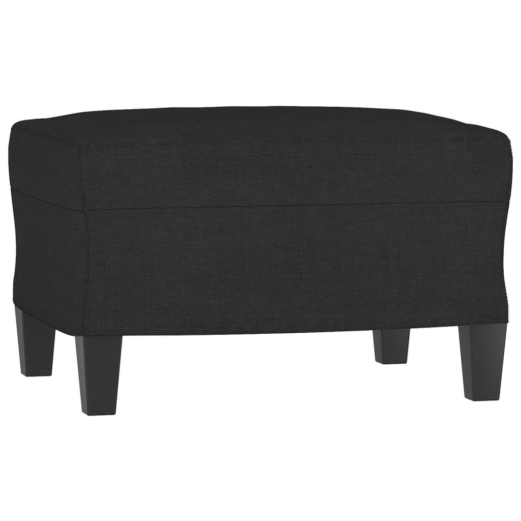 Trivietė sofa su pakoja, juodos spalvos, 180cm, audinys