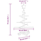 Medinė Kalėdų eglutė, 75 cm, pušies medienos masyvas