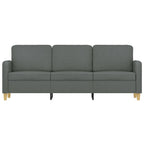 Trivietė sofa, tamsiai pilkos spalvos, 180cm, audinys