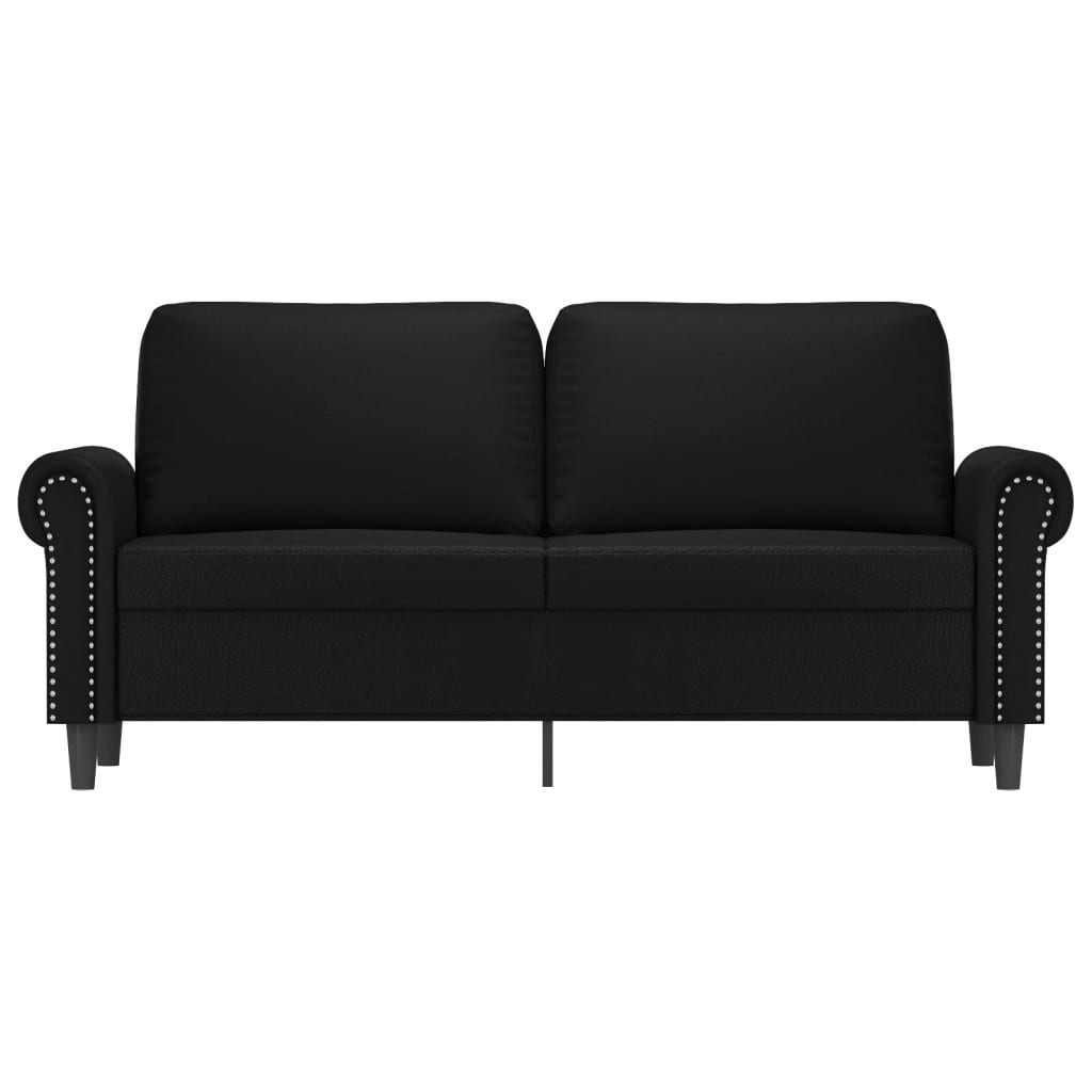 Dvivietė sofa, juodos spalvos, 140cm, dirbtinė oda