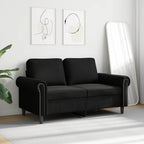 Dvivietė sofa, juodos spalvos, 120cm, aksomas