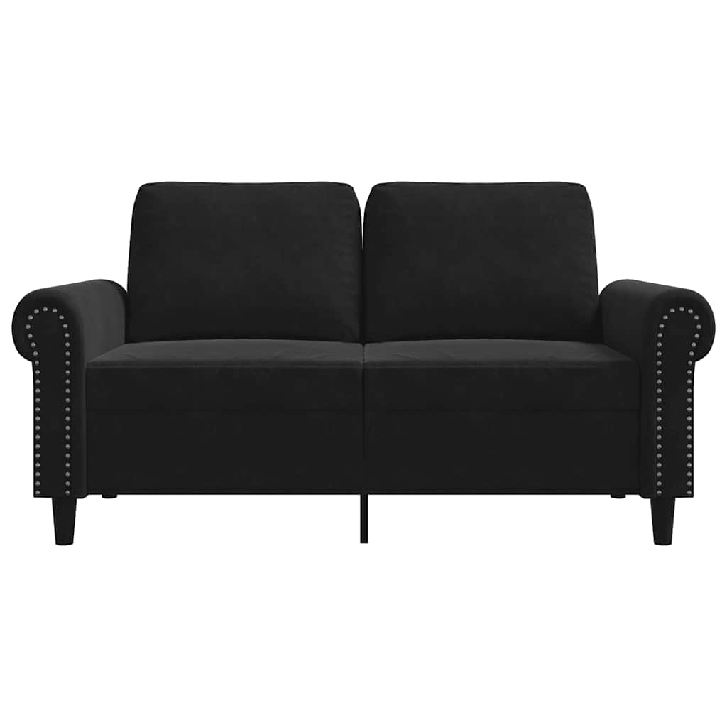 Dvivietė sofa, juodos spalvos, 120cm, aksomas