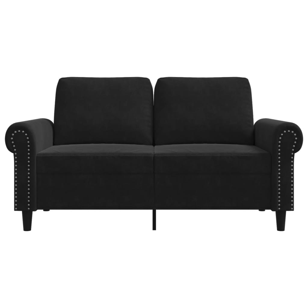 Dvivietė sofa, juodos spalvos, 120cm, aksomas