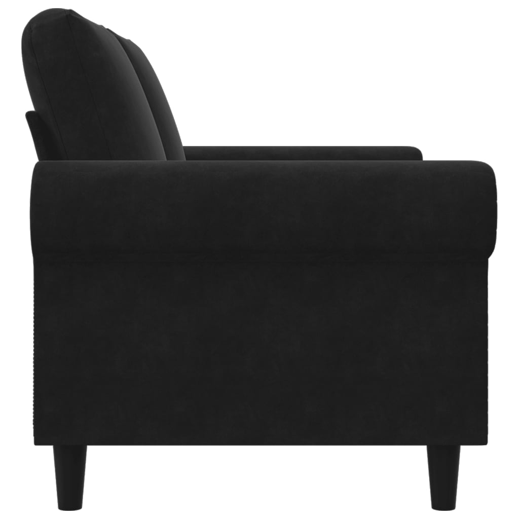 Dvivietė sofa, juodos spalvos, 120cm, aksomas