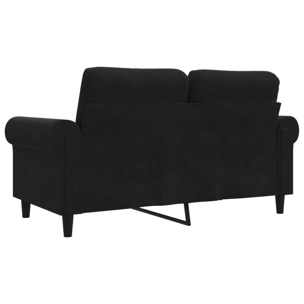 Dvivietė sofa, juodos spalvos, 120cm, aksomas