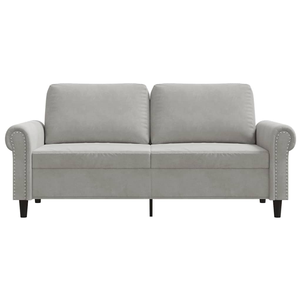 Dvivietė sofa, šviesiai pilkos spalvos, 140cm, aksomas