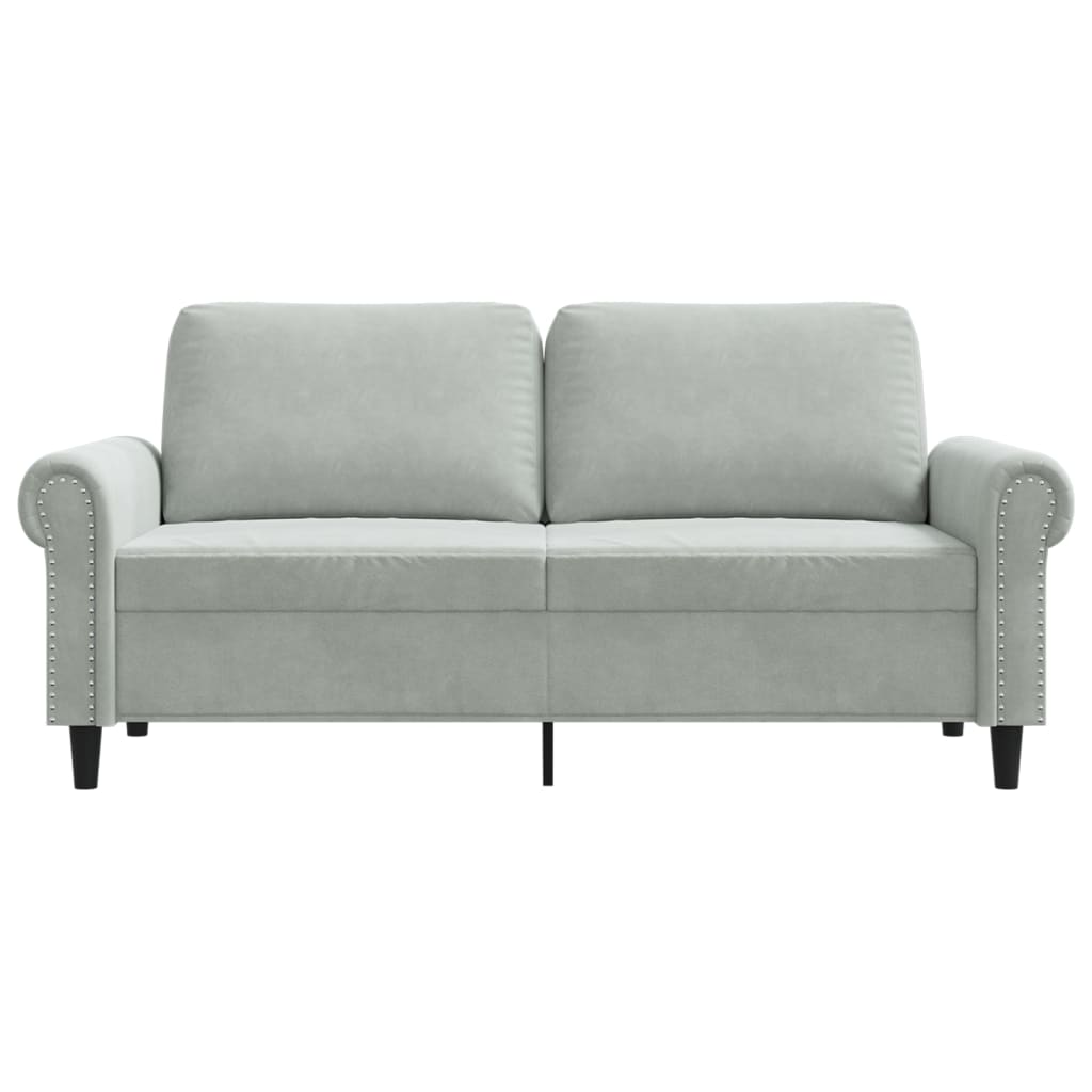 Dvivietė sofa, šviesiai pilkos spalvos, 140cm, aksomas