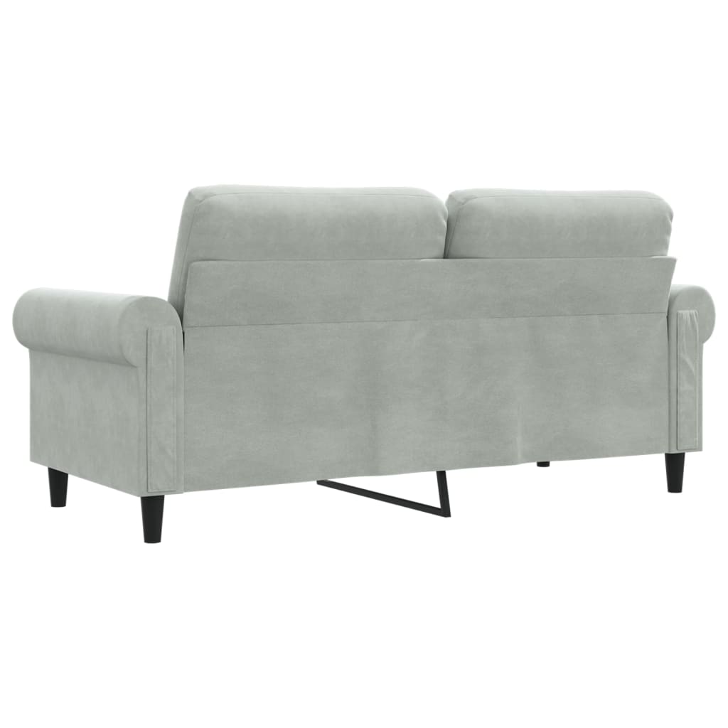 Dvivietė sofa, šviesiai pilkos spalvos, 140cm, aksomas