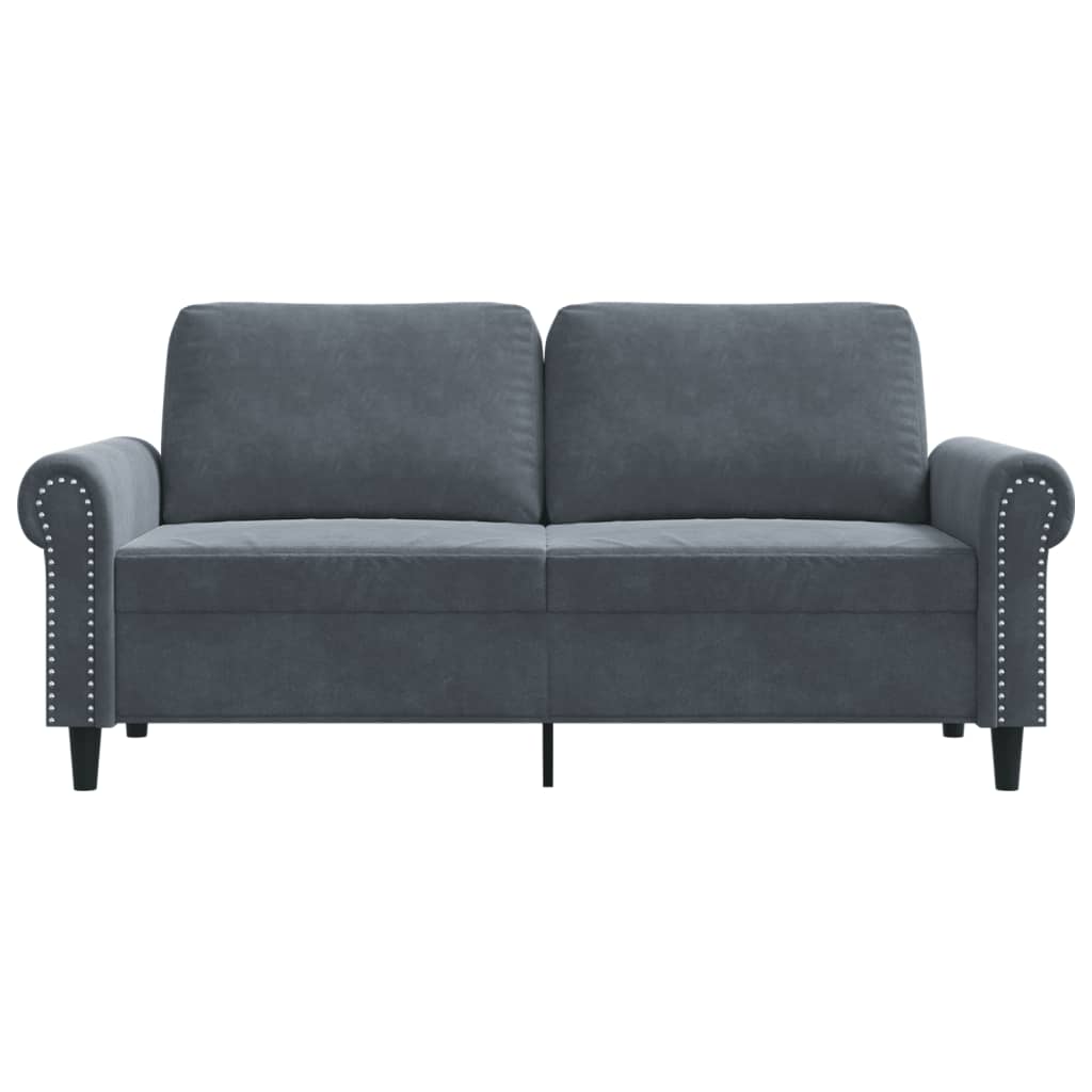 Dvivietė sofa, tamsiai pilkos spalvos, 140cm, aksomas