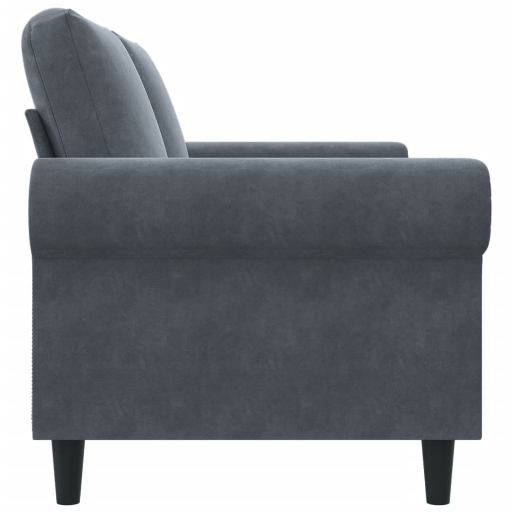 Dvivietė sofa, tamsiai pilkos spalvos, 140cm, aksomas