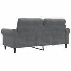 Dvivietė sofa, tamsiai pilkos spalvos, 140cm, aksomas