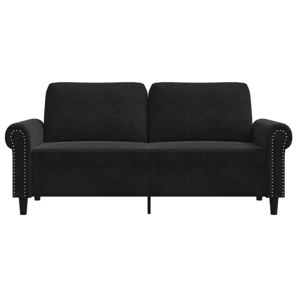 Dvivietė sofa, juodos spalvos, 140cm, aksomas