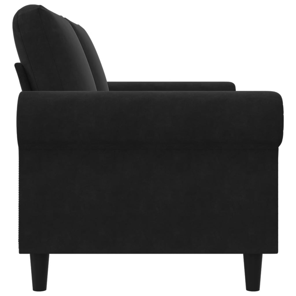 Dvivietė sofa, juodos spalvos, 140cm, aksomas