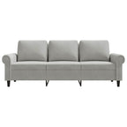 Trivietė sofa, šviesiai pilkos spalvos, 180cm, aksomas