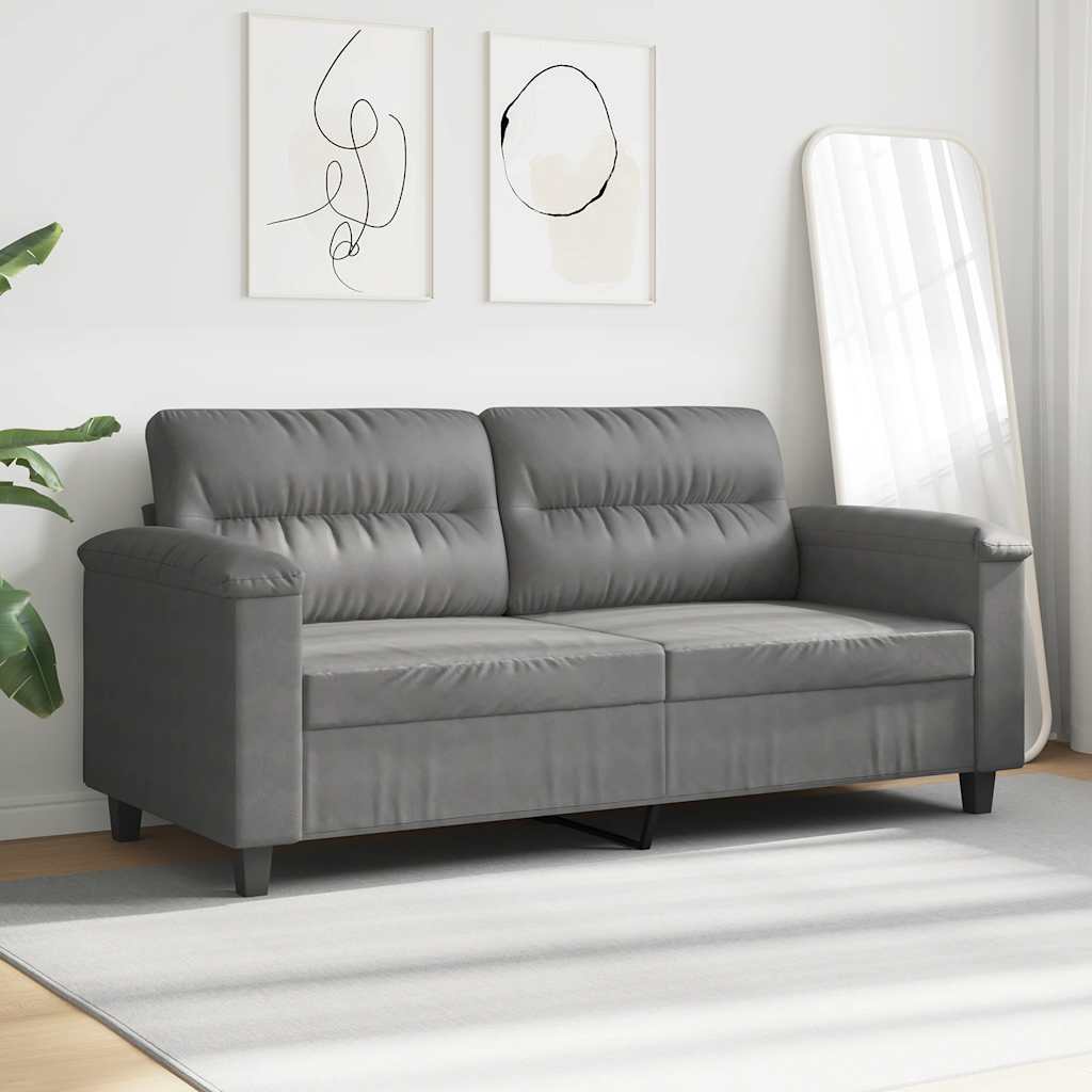 Dvivietė sofa, tamsiai pilka, 140cm, mikropluošto audinys