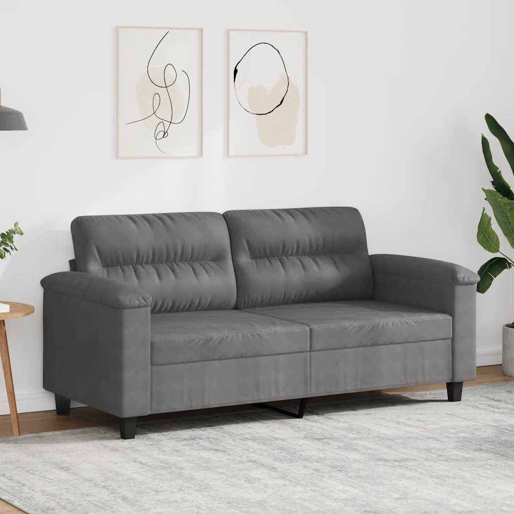 Dvivietė sofa, tamsiai pilka, 140cm, mikropluošto audinys