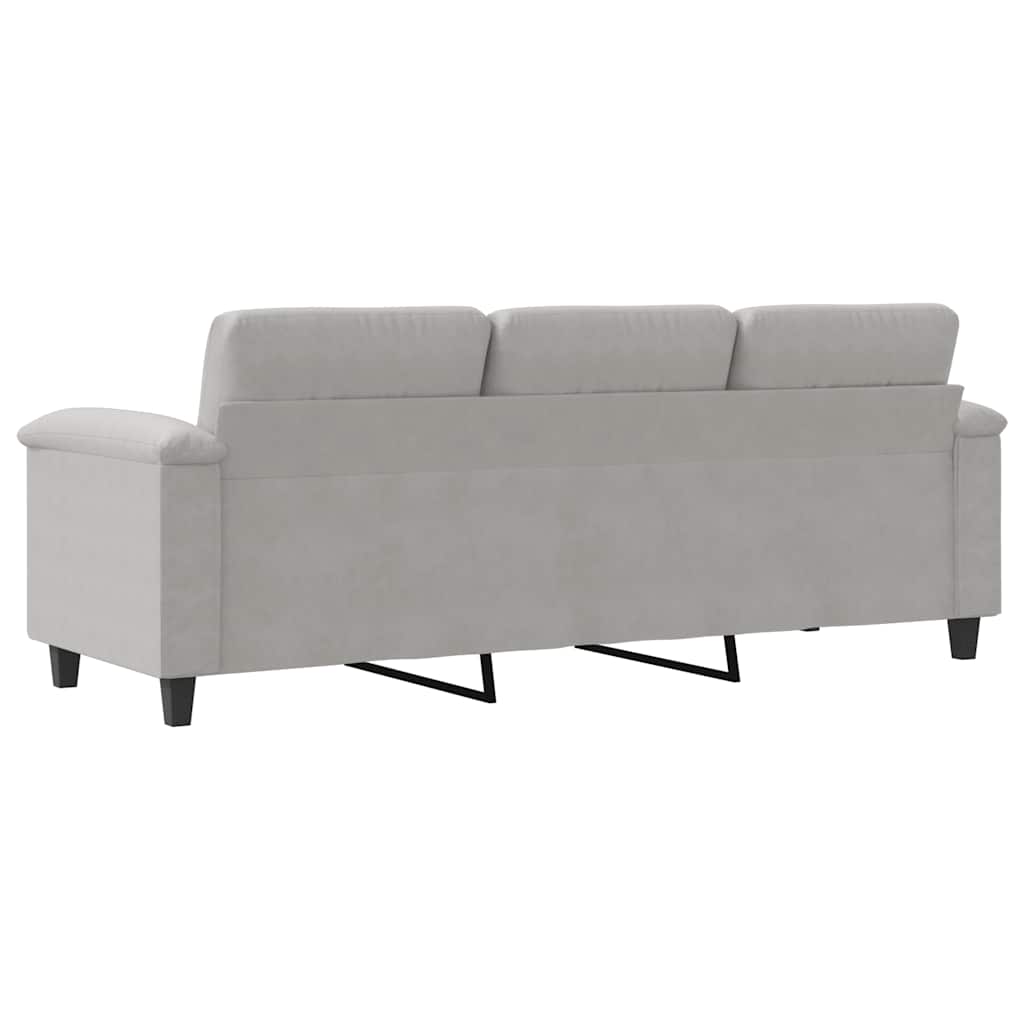 Trivietė sofa, šviesiai pilka, 180cm, mikropluošto audinys