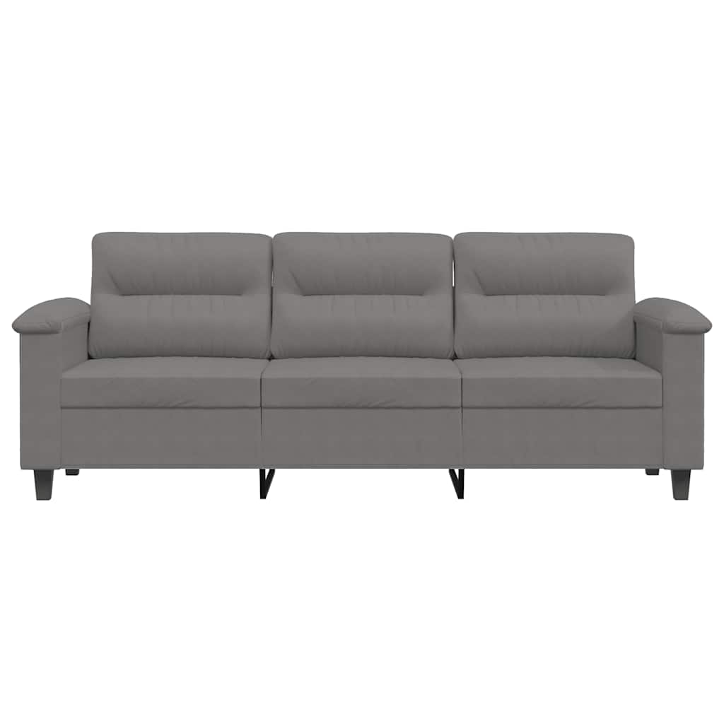 Trivietė sofa, tamsiai pilka, 180cm, mikropluošto audinys